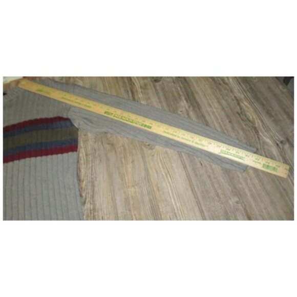 Croft Barrow NWT Sweater Mens Large Gray Wine Stripe Pullover Vtg Grunge Fall - Picture 8 of 9